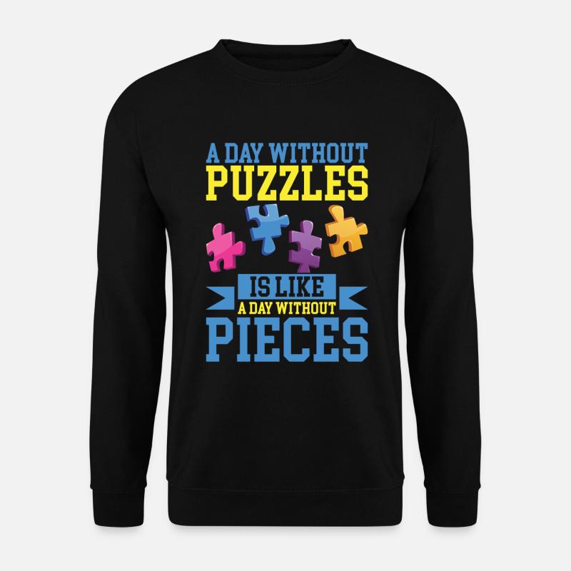 Jigsaw Puzzle Piece Puzzle Lover - Unisex Sweatshirt - black