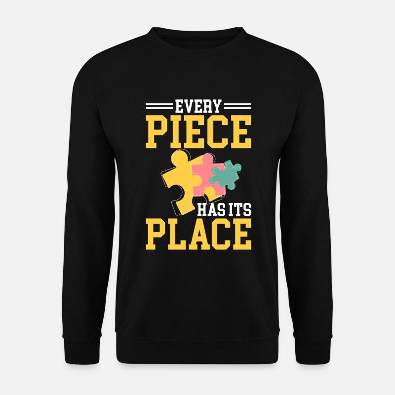 Jigsaw Puzzle Piece Puzzle Lover - Unisex Sweatshirt - black