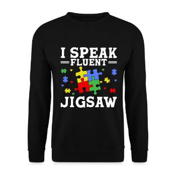 Jigsaw Puzzle Piece Puzzle Lover - Unisex Sweatshirt - black - Front - Alina (178cm) & Michal (187cm)