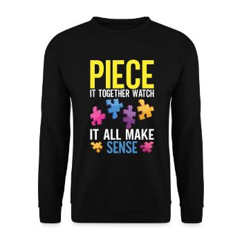 Jigsaw Puzzle Piece Puzzle Lover - Unisex Sweatshirt - black - Front - Alina (178cm) & Michal (187cm)