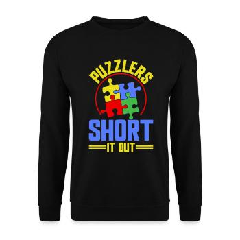 Puzzle Pièce Puzzle Amateur de Puzzle - Sweat-shirt Unisexe - noir - Devant - Alina (178cm) & Michal (187cm)