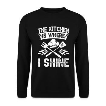 Kitchen Cooking Lover Culinary Chef - Unisex Sweatshirt - black - Front - Alina (178cm) & Michal (187cm)