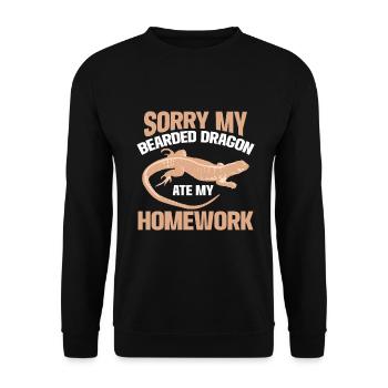 Bärde Drachenliebhaber Pogona Reptile Eidechse - Unisex Pullover - Schwarz - Vorne - Alina (178cm) & Michal (187cm)
