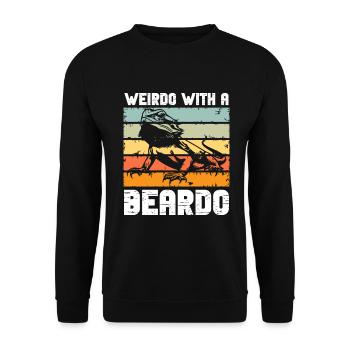 Bärde Drachenliebhaber Pogona Reptile Eidechse - Unisex Pullover - Schwarz - Vorne - Alina (178cm) & Michal (187cm)