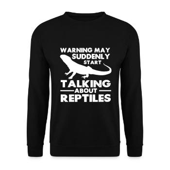Bärde Drachenliebhaber Pogona Reptile Eidechse - Unisex Pullover - Schwarz - Vorne - Alina (178cm) & Michal (187cm)