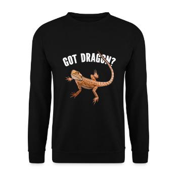 Bärde Drachenliebhaber Pogona Reptile Eidechse - Unisex Pullover - Schwarz - Vorne - Alina (178cm) & Michal (187cm)