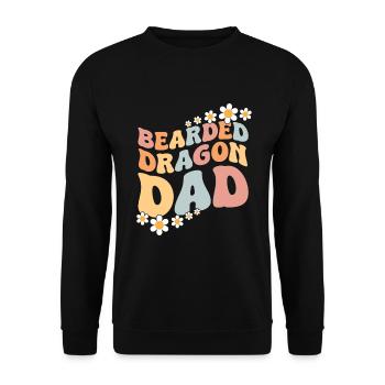 Bärde Drachenliebhaber Pogona Reptile Eidechse - Unisex Pullover - Schwarz - Vorne - Alina (178cm) & Michal (187cm)