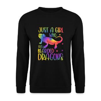 Bärde Drachenliebhaber Pogona Reptile Eidechse - Unisex Pullover - Schwarz - Vorne - Alina (178cm) & Michal (187cm)
