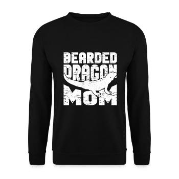 Bärde Drachenliebhaber Pogona Reptile Eidechse - Unisex Pullover - Schwarz - Vorne - Alina (178cm) & Michal (187cm)
