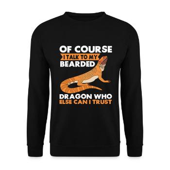 Bärde Drachenliebhaber Pogona Reptile Eidechse - Unisex Pullover - Schwarz - Vorne - Alina (178cm) & Michal (187cm)