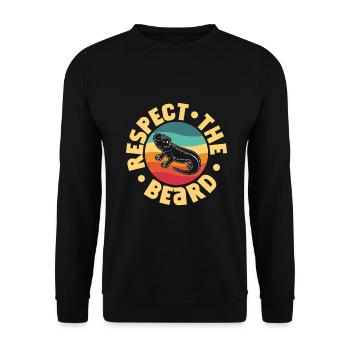 Bärde Drachenliebhaber Pogona Reptile Eidechse - Unisex Pullover - Schwarz - Vorne - Alina (178cm) & Michal (187cm)