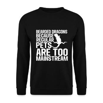 Bärde Drachenliebhaber Pogona Reptile Eidechse - Unisex Pullover - Schwarz - Vorne - Alina (178cm) & Michal (187cm)