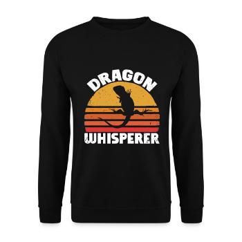 Bärde Drachenliebhaber Pogona Reptile Eidechse - Unisex Pullover - Schwarz - Vorne - Alina (178cm) & Michal (187cm)
