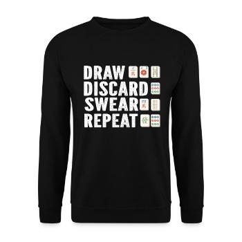 Mahjong Mah Jong Chinesisches Spiel Mah Jongg - Unisex Pullover - Schwarz - Vorne - Alina (178cm) & Michal (187cm)