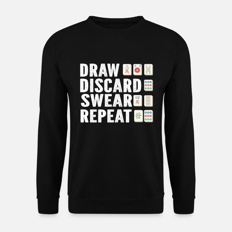 Mahjong Mah Jong Chinesisches Spiel Mah Jongg - Unisex Pullover - Schwarz