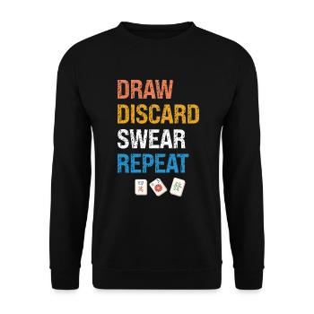Mahjong Mah Jong Chinesisches Spiel Mah Jongg - Unisex Pullover - Schwarz - Vorne - Alina (178cm) & Michal (187cm)