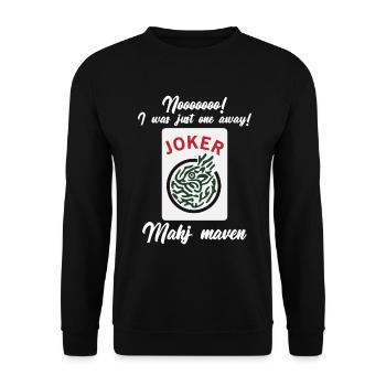 Mahjong Mah Jong Chinesisches Spiel Mah Jongg - Unisex Pullover - Schwarz - Vorne - Alina (178cm) & Michal (187cm)
