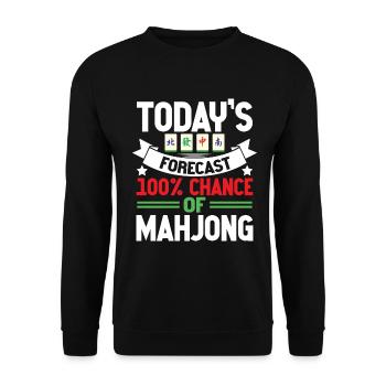 Mahjong Mah Jong Chinesisches Spiel Mah Jongg - Unisex Pullover - Schwarz - Vorne - Alina (178cm) & Michal (187cm)