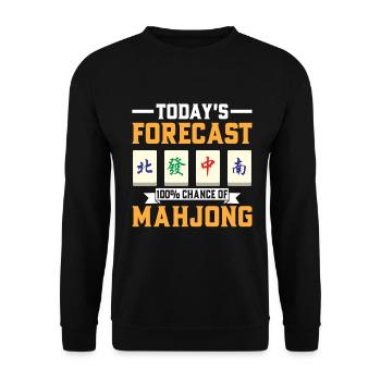 Mahjong Mah Jong Chinesisches Spiel Mah Jongg - Unisex Pullover - Schwarz - Vorne - Alina (178cm) & Michal (187cm)