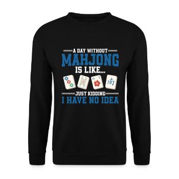 Mahjong Mah Jong Chinesisches Spiel Mah Jongg - Unisex Pullover - Schwarz - Vorne - Alina (178cm) & Michal (187cm)