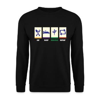 Mahjong Mah Jong Chinesisches Spiel Mah Jongg - Unisex Pullover - Schwarz - Vorne - Alina (178cm) & Michal (187cm)