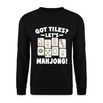 Mahjong Mah Jong Chinesisches Spiel Mah Jongg - Unisex Pullover - Schwarz - Vorne - Alina (178cm) & Michal (187cm)