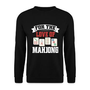 Mahjong Mah Jong Chinesisches Spiel Mah Jongg - Unisex Pullover - Schwarz - Vorne - Alina (178cm) & Michal (187cm)