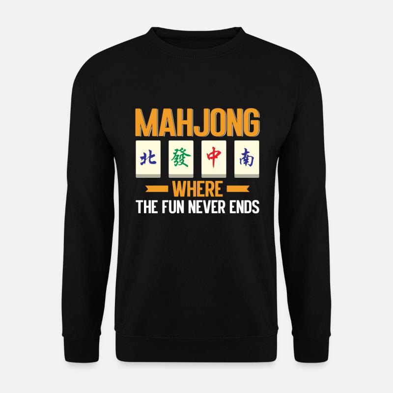 Mahjong Mah Jong Chinesisches Spiel Mah Jongg - Unisex Pullover - Schwarz