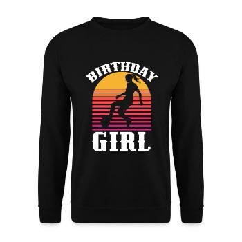 Geburtstagsmädchen Fußball Bday Party Thema - Unisex Pullover - Schwarz - Vorne - Alina (178cm) & Michal (187cm)