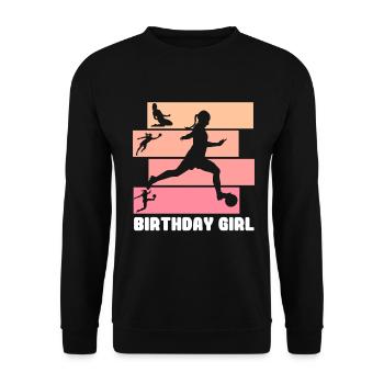 Geburtstagsmädchen Fußball Bday Party Thema - Unisex Pullover - Schwarz - Vorne - Alina (178cm) & Michal (187cm)