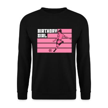 Geburtstagsmädchen Fußball Bday Party Thema - Unisex Pullover - Schwarz - Vorne - Alina (178cm) & Michal (187cm)
