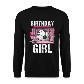 Geburtstagsmädchen Fußball Bday Party Thema - Unisex Pullover - Schwarz - Vorne - Alina (178cm) & Michal (187cm)