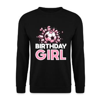 Geburtstagsmädchen Fußball Bday Party Thema - Unisex Pullover - Schwarz - Vorne - Alina (178cm) & Michal (187cm)