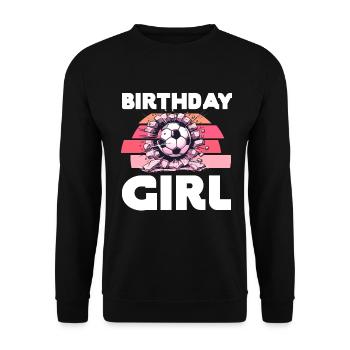 Geburtstagsmädchen Fußball Bday Party Thema - Unisex Pullover - Schwarz - Vorne - Alina (178cm) & Michal (187cm)