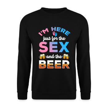 Ich Bin Nur Für Den Sex Und Das Bier Hier - Unisex Pullover - Schwarz - Vorne - Alina (178cm) & Michal (187cm)