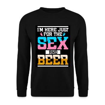 I'm just here for the beer - Unisex Sweatshirt - black - Front - Alina (178cm) & Michal (187cm)