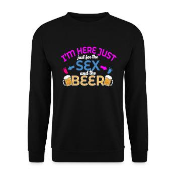 I'm just here for the beer - Unisex Sweatshirt - black - Front - Alina (178cm) & Michal (187cm)