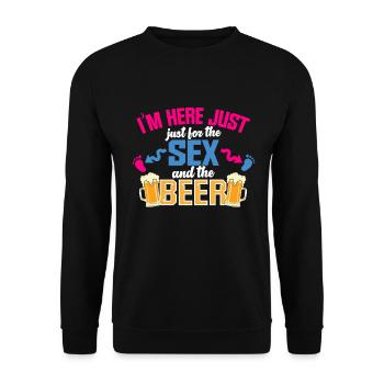 I'm just here for the beer - Unisex Sweatshirt - black - Front - Alina (178cm) & Michal (187cm)