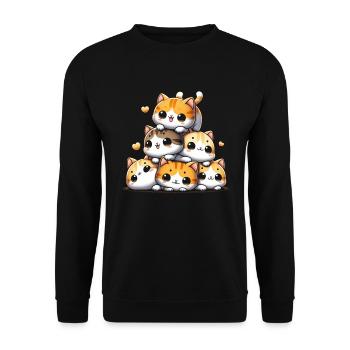 Stapel Von Kitty Cats Stapel Kawaii Meowtain Anime - Unisex Pullover - Schwarz - Vorne - Alina (178cm) & Michal (187cm)