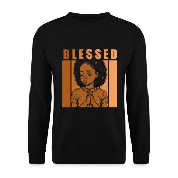 African American Christ Jesus Black Women - Unisex Sweatshirt - black - Front - Alina (178cm) & Michal (187cm)