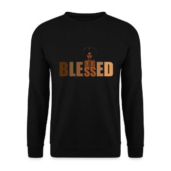 African American Christ Jesus Black Women - Unisex Sweatshirt - black - Front - Alina (178cm) & Michal (187cm)