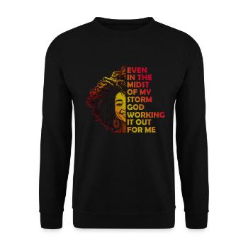 African American Christ Jesus Black Women - Unisex Sweatshirt - black - Front - Alina (178cm) & Michal (187cm)