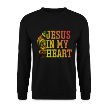 African American Christ Jesus Black Women - Unisex Sweatshirt - black - Front - Alina (178cm) & Michal (187cm)