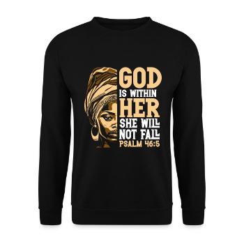 African American Christ Jesus Black Women - Unisex Sweatshirt - black - Front - Alina (178cm) & Michal (187cm)