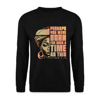 African American Christ Jesus Black Women - Unisex Sweatshirt - black - Front - Alina (178cm) & Michal (187cm)