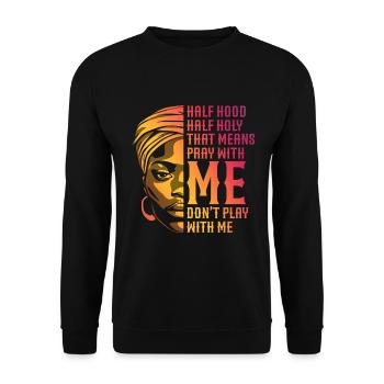 African American Christ Jesus Black Women - Unisex Sweatshirt - black - Front - Alina (178cm) & Michal (187cm)