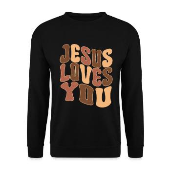 African American Christ Jesus Black Women - Unisex Sweatshirt - black - Front - Alina (178cm) & Michal (187cm)