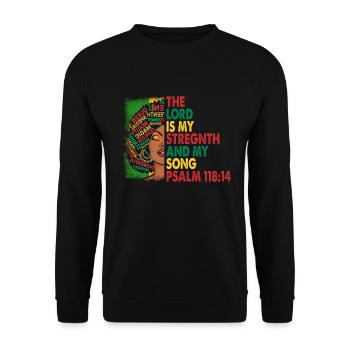 African American Christ Jesus Black Women - Unisex Sweatshirt - black - Front - Alina (178cm) & Michal (187cm)