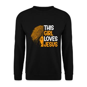 African American Christ Jesus Black Women - Unisex Sweatshirt - black - Front - Alina (178cm) & Michal (187cm)