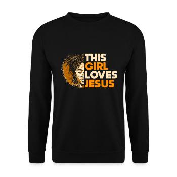 African American Christ Jesus Black Women - Unisex Sweatshirt - black - Front - Alina (178cm) & Michal (187cm)